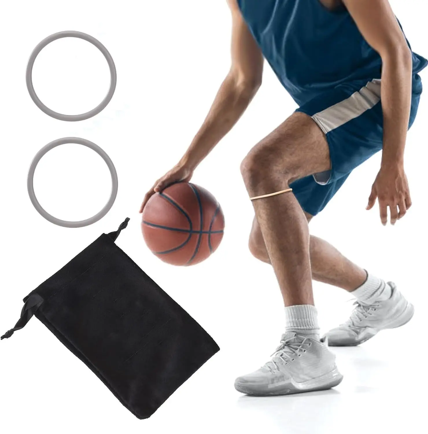 Patellar Tendon Support Strap,Silicone Knee Strap Patella Support Patellar Knee Brace Patella Tendon Support Strap for Hiking, Soccer, Jumpers Knee, Tennis,Basketball, Running, Volleyball & Squats (Grey)