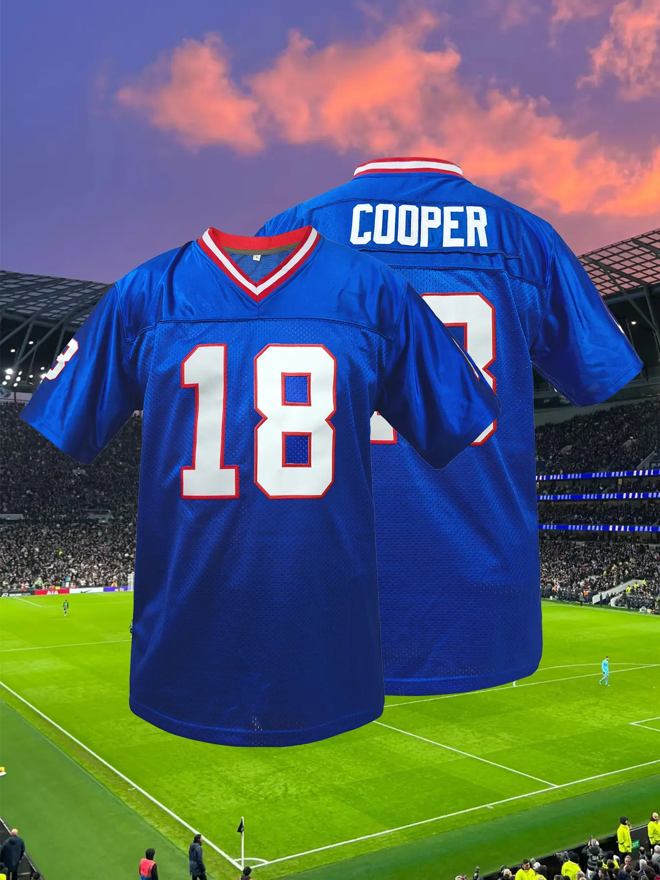 Men's Stitched Retro Mesh Football Jersey, Breathable Buffalo Rugby Jersey Short Sleeve Pullover, Unisex Loose Fit for All Seasons