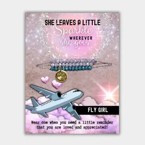 Female Pilot or Flight Attendant Charm Bracelet Set