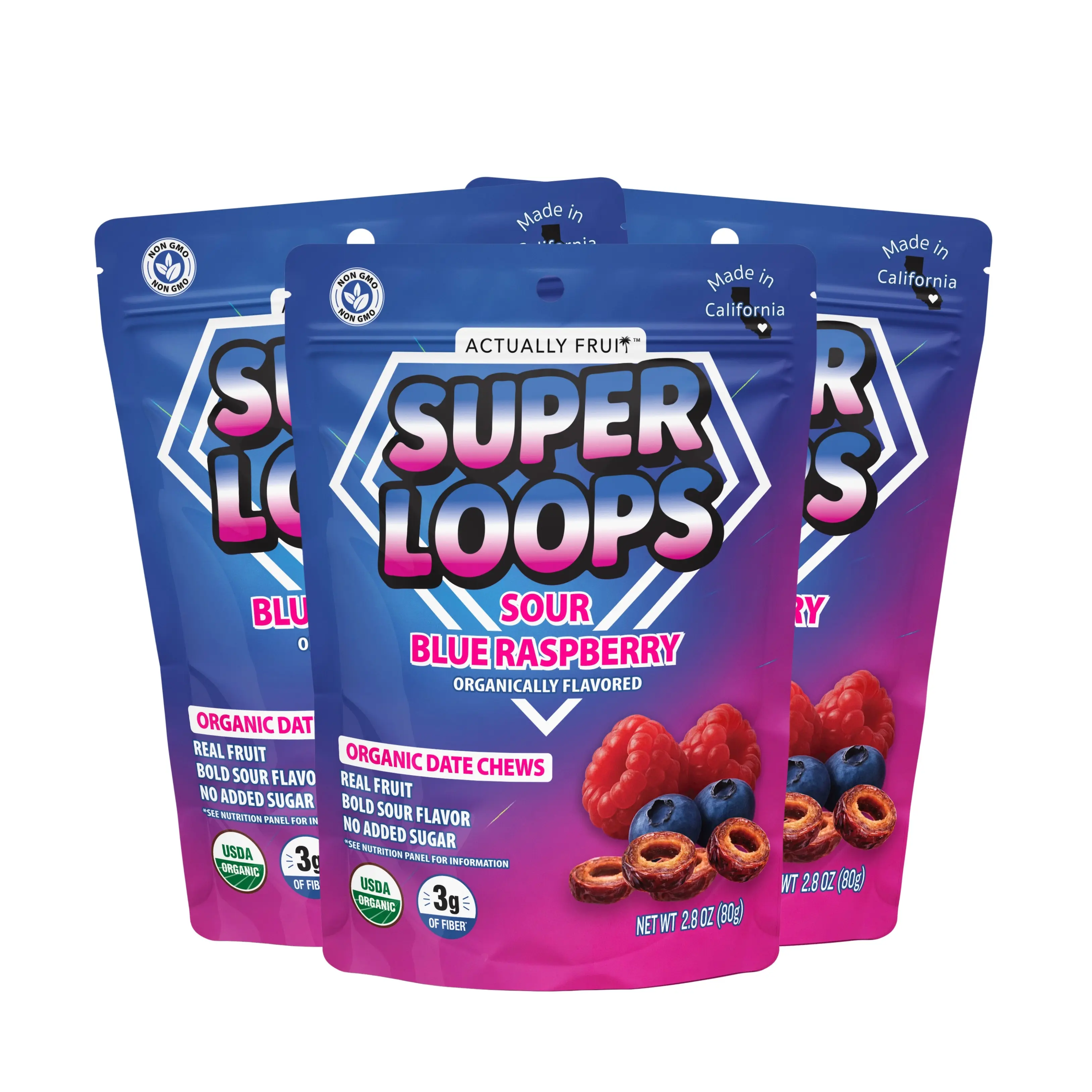 Sour Blue Raspberry Super Loops 3pk