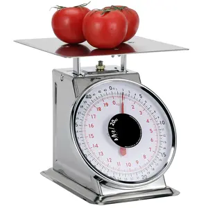 44 LBS Stainless Steel Mechanical Kitchen Scale Heavy Duty Portion-Control  Scale Produce Scale with Stainless Steel Platform