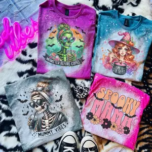 Spooky Mama Halloween T-Shirt Bleached - Gildan - Unisex