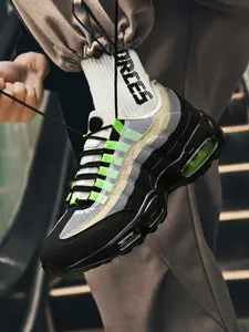 Unisex Trendy Colorblock Cushioned Casual Shoes, Sporty Fashion Versatile, Lightweight Breathable, Soft Comfortable, High Elastic Shock Absorption, Sneaker