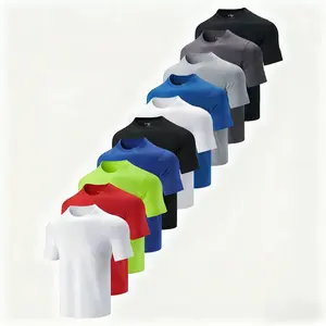 10 Pack Men's Quick Dry Athletic T-Shirts- Crew Neck ShortSleeve Workout Tops for Running, Gym, Training, Sports &Daily Wear