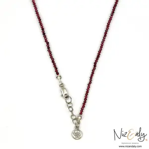 Dainty Faceted Almandine Garnet String Necklace