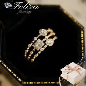 3PC Stackable Cubic Zirconia Knuckle Ring Set, Fashion Statement Promise Wedding Ring Stackable Engagement Ring Size5 6 7 8 9