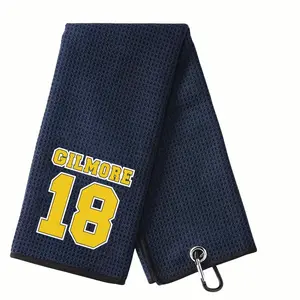 Gilmore Microfiber Golf Towels (16" X 24") with Carabiner Clip, Waffle Pattern Golf Towel Hook and Loop Fastener, Golf Club Towel, Premium Golf Accessories, Gift for Men, Golfers, Dad