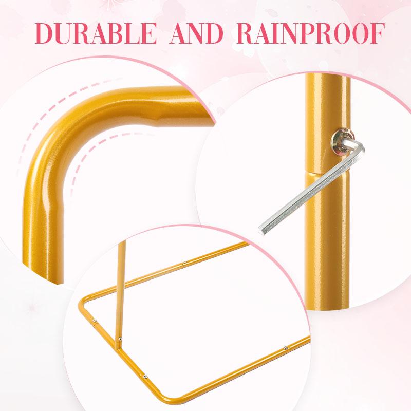 Rectangular Golden Metal Arch Decorated with Balloons/Flowers/Banner, a Backdrop for a Party Wedding Birthday(2.6x5.7FT)