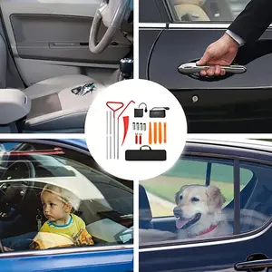 18-piece car emergency kit with window wedge air wedge bag pump