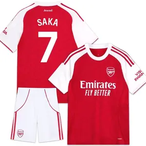 Bukayo Saka 7 25/26 Arsenal Home Full Set Soccer Kit, Premium Fabric Match Style Set R