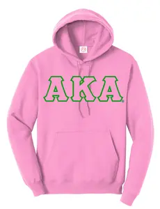 AKA 3 Greek Letter Embroidered Hoodie - Alpha Kappa Alpha