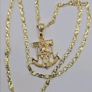 LA SANTA MUERTE ANCHOR gold color  regular style gold-plated 18"inches 24"inches available