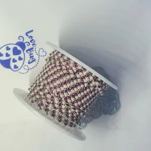 $2 A FOOT gorgeous (sold by the foot not the roll) 2MM rhinestone chain in various colors for crafting, fancy bead making, jewelry and any other small DIY project you have.