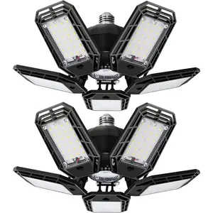 Garage Lights Led, Deformable Design with Adjustable Panels,150W 15000LM 6500K E26/E27 Screw Base, Super Bright Shop Lighting, 2 Pack