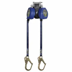 Falltech 84108TP0S 8' EdgeCore FT-X Class 2 LE SRL, Twin-leg with Steel Swivel Mini Rebar Hooks