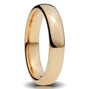Rose Gold Tungsten Ring, Polished Finish - 4MM