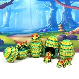 4pcs Mini Axolotl and Egg, 3D Printed Articulated Fidget Toy, Cute Colorful Tiny Animal Toy, Executive Desk Toy, Home Decor MA001-RBW1 Eye Nature