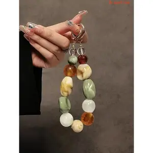 Handmade Multicolor Beaded Keychain Unique Craft Pendant Fashion Jewelry Accessory For Daily Matching And Ornament Decoration