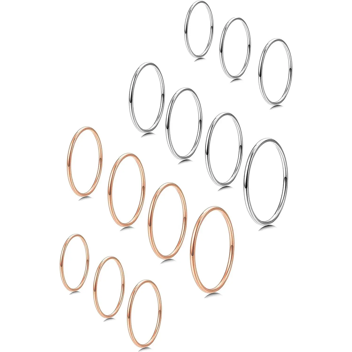 14pcs Sliver color&Rose-Gold Color