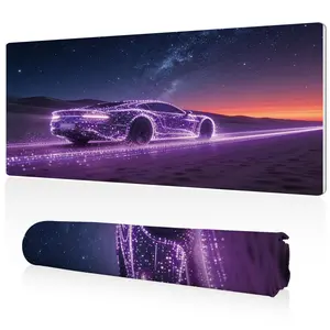 LIVEKEY Extra Large Gaming Mouse Pad, 31.5x15.75 Inch (80x40cm) - Non-Slip Rubber Base, Stitched Edges, Smooth Surface with Galaxy Car LED-Style Design for Gaming & Work Desk Mouse Pads, Pad Mouse Pads
