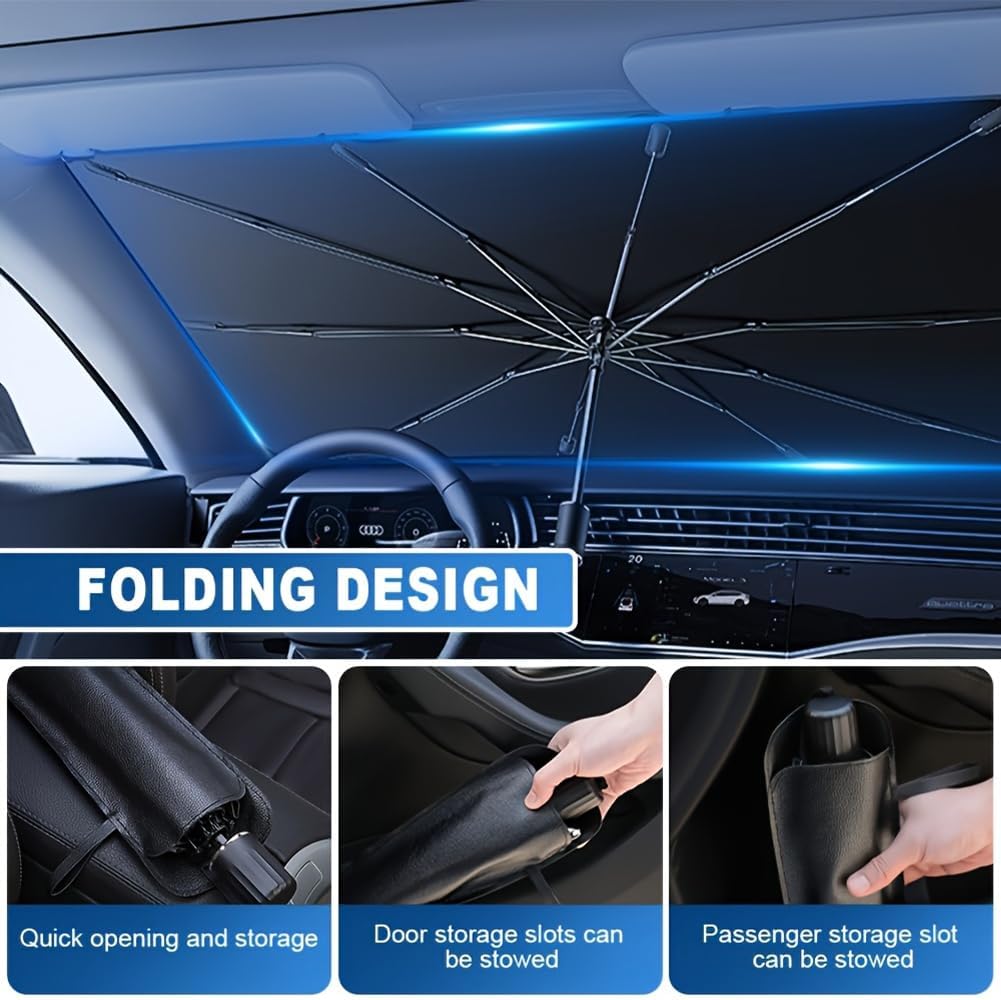 Portable Car Windshield Sunshade, Foldable Car Windshield Cooling Umbrella for Daily,Car Exterior Accessories,Car Window Shades