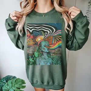 Vision Quest Trippy Sweatshirt Comfy Dreamcore Hippie Clothes Gender Neutral Psychedelic Crewneck Fairycore and Weirdcore Clothing