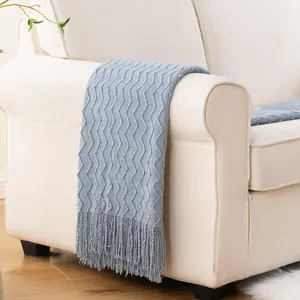 Battilo I Chevron Fringe Throw, Summer Throw Blanket for Bedroom Decor Housewarming Gifts, 50"x60"