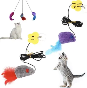 2 pcs DOOR HANGING SQUEAK RAT TOY Build-in Sound Device Bionic Rat Simulates the Squeak of a Real Mouse No Battery