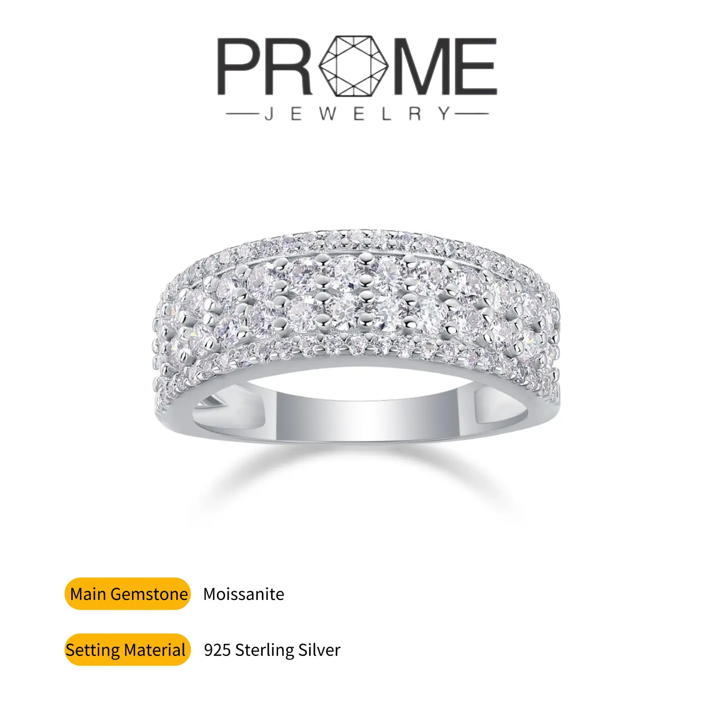 （J060） S925 Silver Synthetic  Moissanite Ring