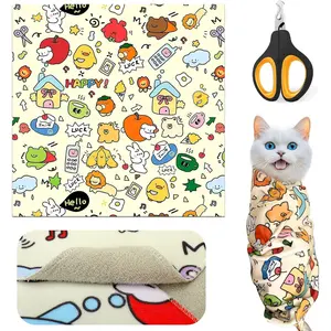 Mity rain Cat Grooming Supplies - Cat Wrap for Cutting Nails with Cat Nail Clipper, Cat Restraint for Nail Clipping to Anti-Runaway/Scratch/Bitten, Cat Swaddle Wrap for Calming & Holding Cat (Large)