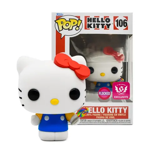 FUNKO POP! Sanrio Hello Kitty Mascot New Vinyl Figure - Flocked Exclusive, Cute Treat Pose, Collectible Figurines, Display Decoration
