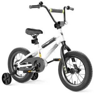 KORIMEFA BMX Style Kids Bicycle with Training Wheels Coaster Brake for 1-10 Years Old Toddlers Boys Girls Multiple Colors 12 14 16 Inch Kids Bike