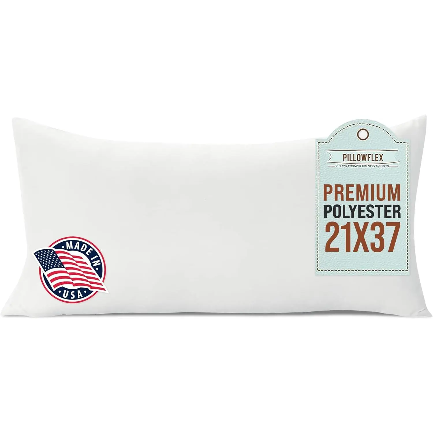 Premium Polyester Throw Pillow Insert - 21x37 - Ultra Soft Large Rectangle Throw Pillow, Couch Sham, Lumbar, Back, Sofa - Machine Washable - Decorative Accent Soft Pillow
