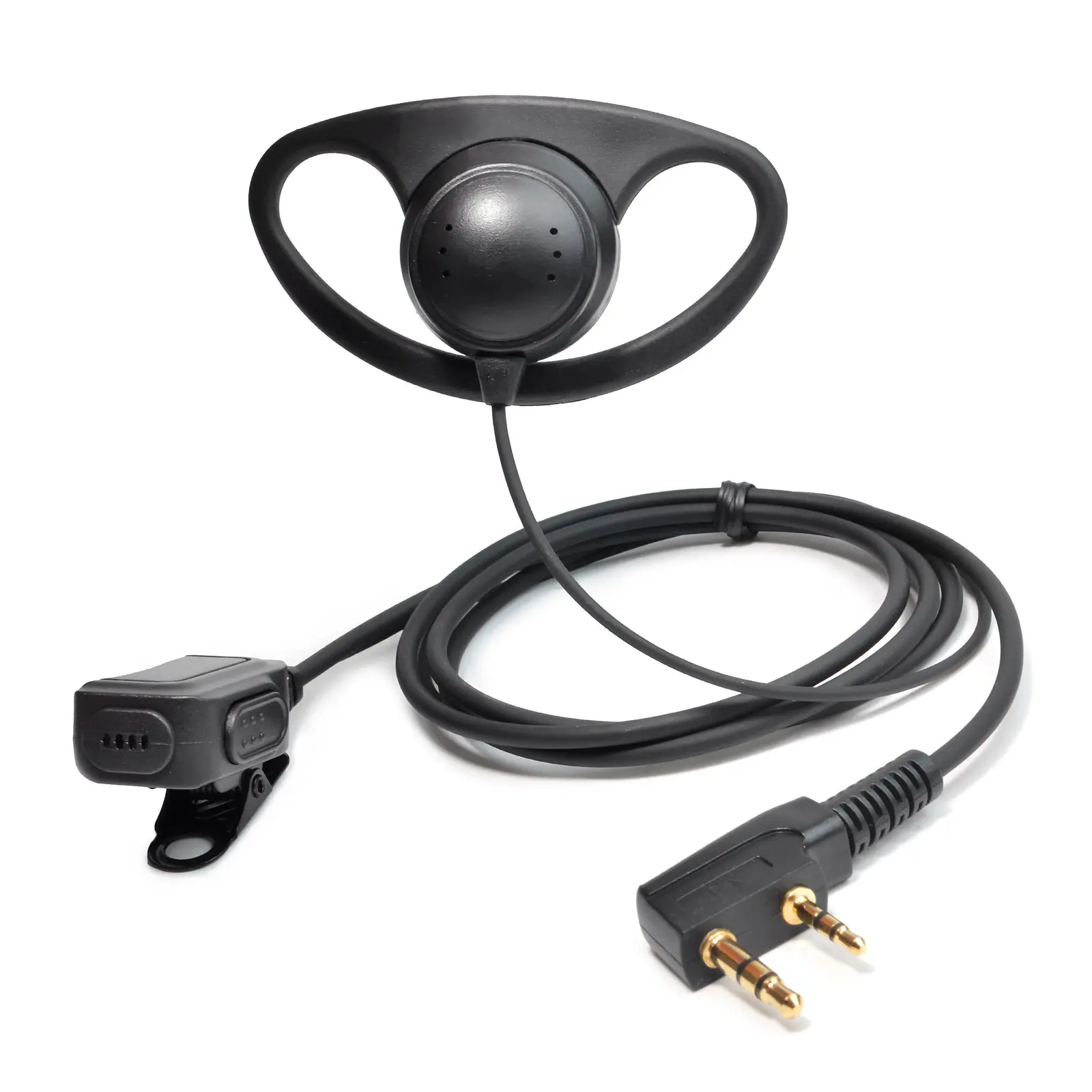 YNIBST D Shape Two Way Radio Earpiece with Mic PTT, Hands Free, Walkie Talkie Headset Compatible with Baofeng Kenwood Retevis 2 Way Radio UV-5R Mini BF-F8HP BF-888S Radio for Security and Law Enforcement Use