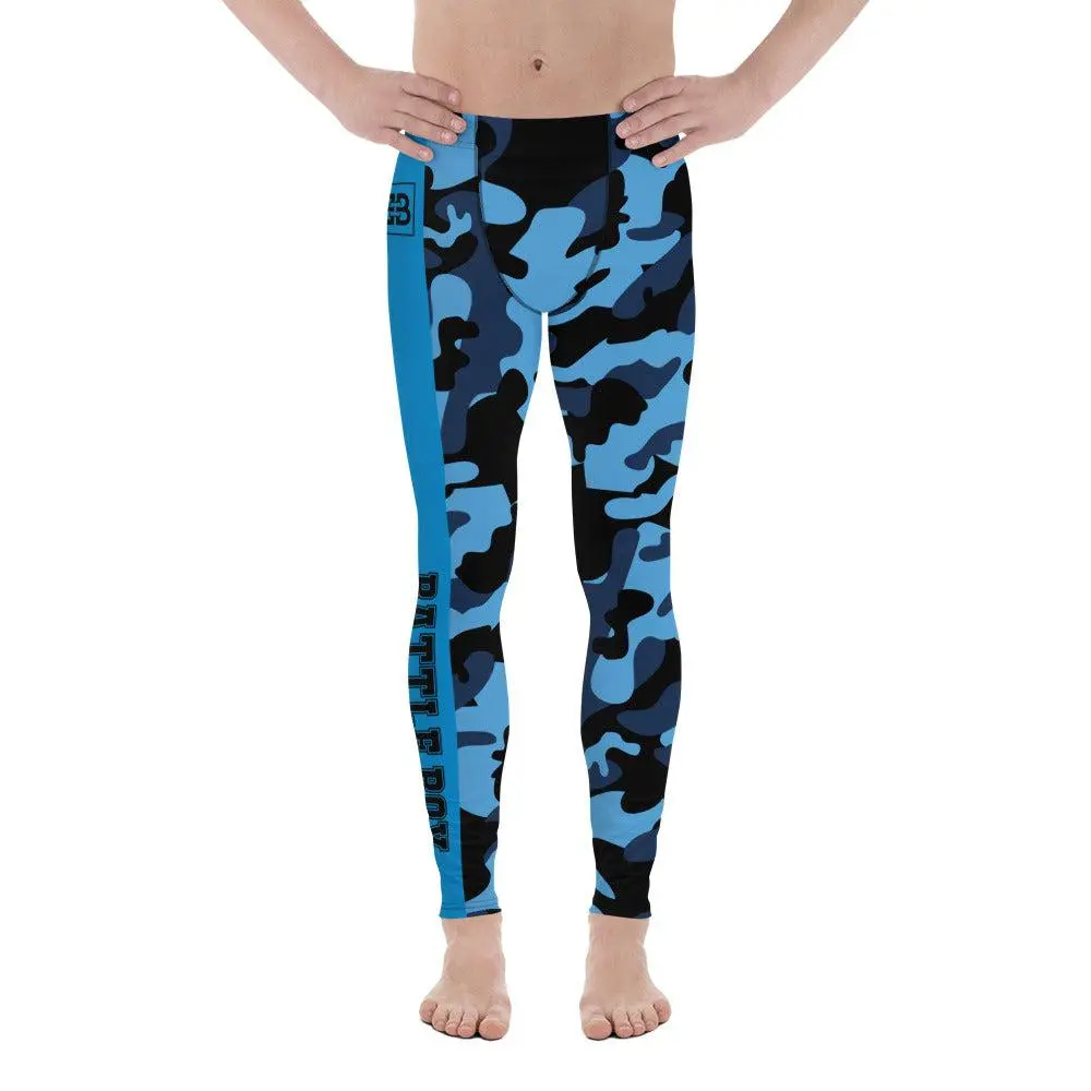 Battle Box Camo Black Teal Carolina Men's Leggings
