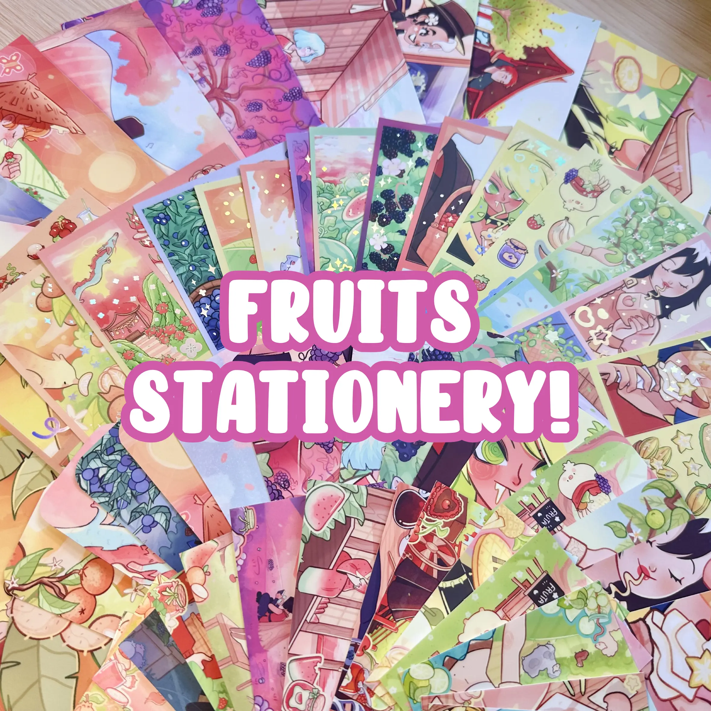 Fruits stationery set ! Stickers, bookmarks and art prints