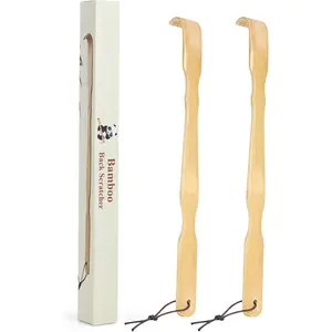 2 Pack Wooden Bamboo Back Scratcher, 17 Inch Long Handle Back Scratchers for Adults Men Women, with Beautiful Gift Packaging