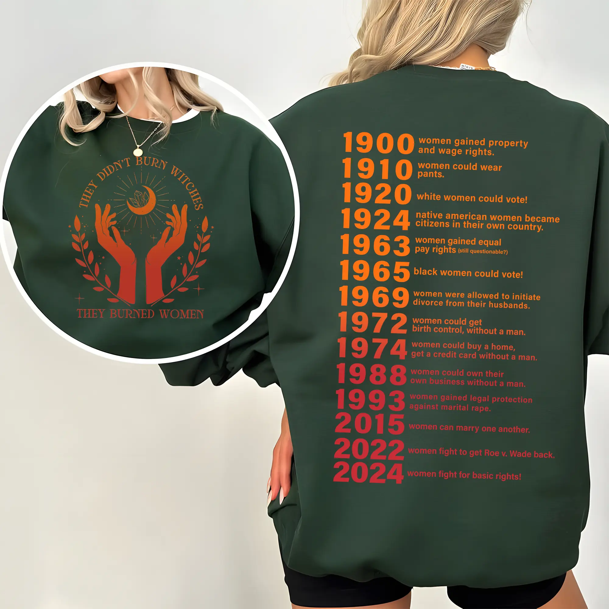 2024 Women Fight For Basic Rights Sweatshirt, They Didn't Burn Witches They Burned Women Sweater, Witchy Feminist Sweatshirt, Christmas Feminism Sweatshirt, Women's Rights Sweatshirt, Women's Witch Sweatshirt, Christmas Gift For Women