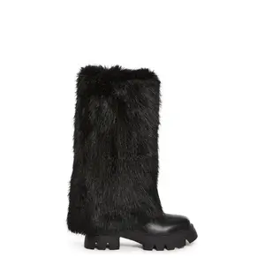 Ahsoka Foldover Flat Boots - Black