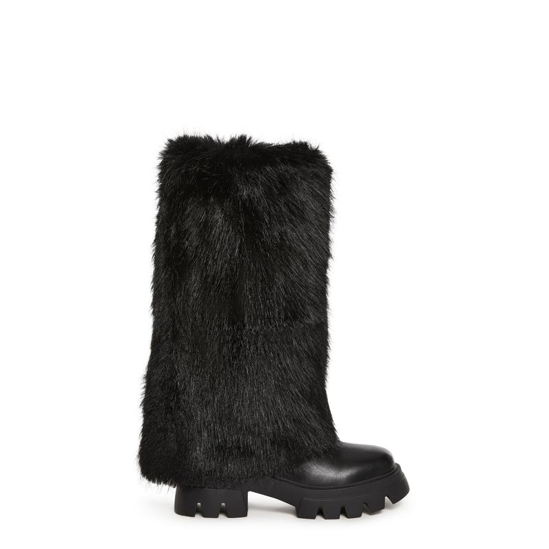 Ahsoka Foldover Flat Boots - Black