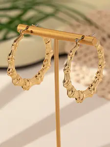 Round Bamboo Joint Leopard Print Earrings, Hoop Earrings, Hoop Shape Earrings, European and American Style Retro Ear Cuffs, Unique Luxury High-End Jewelry Accessories