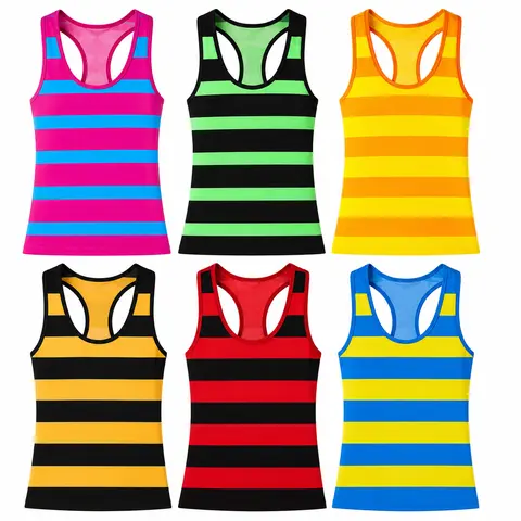 6 Pack Women’s Striped Tank Tops, Sleeveless Camisoles, Summer Tops