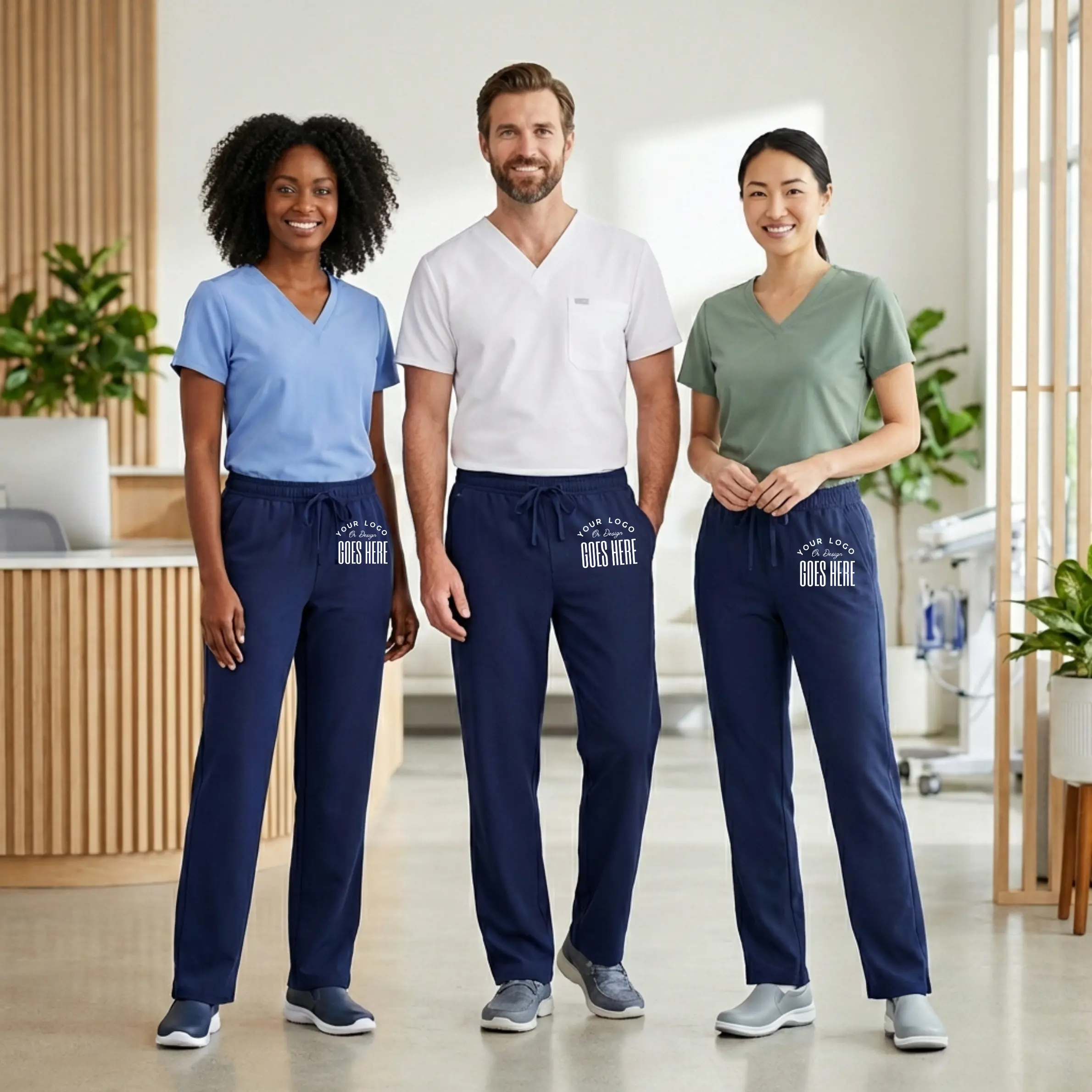 Custom Jaanuu Unisex Rhodes Everyday Straight-Leg Scrub Pants