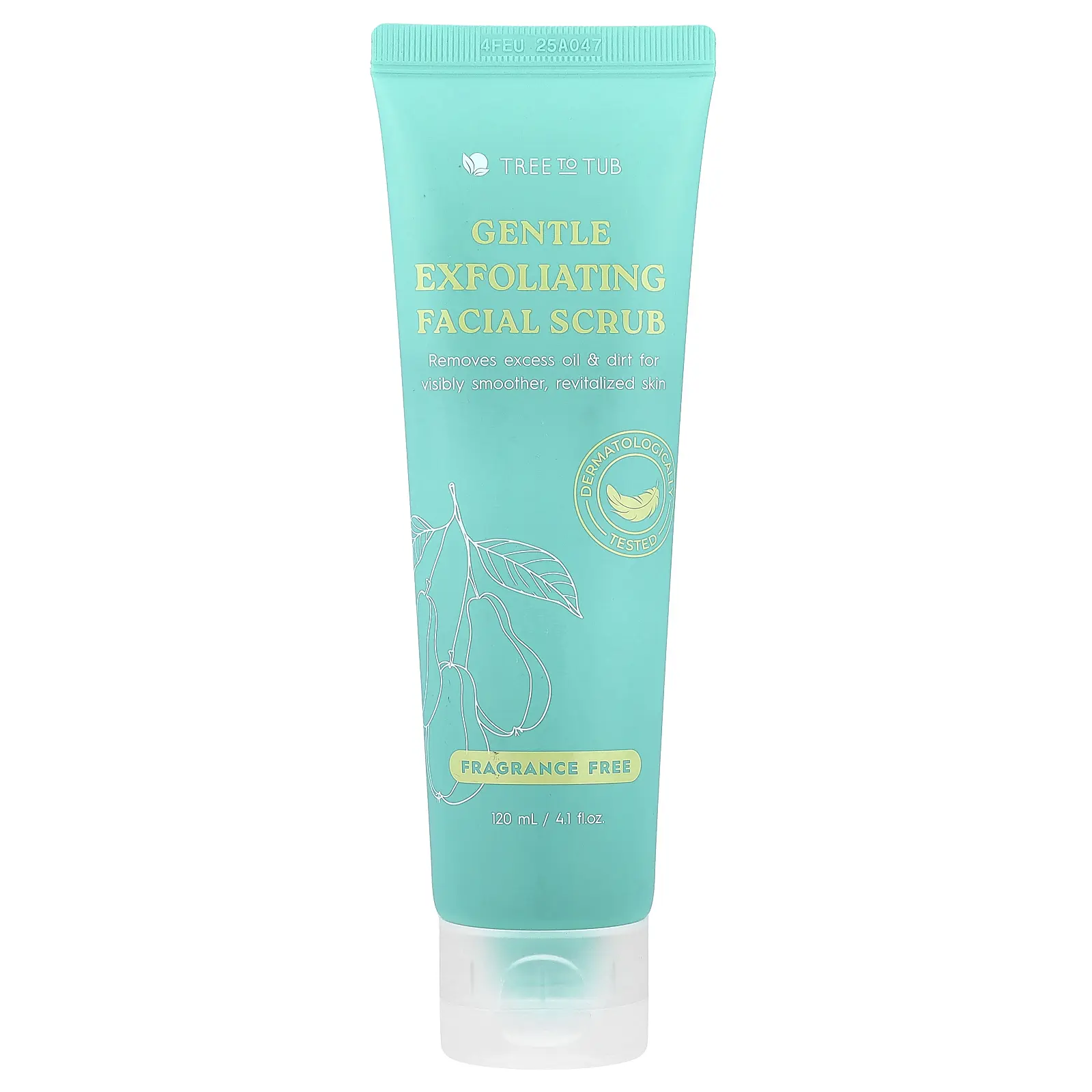 Tree To Tub Gentle Exfoliating Facial Scrub, Fragrance Free, 4.1 fl oz (120 ml)