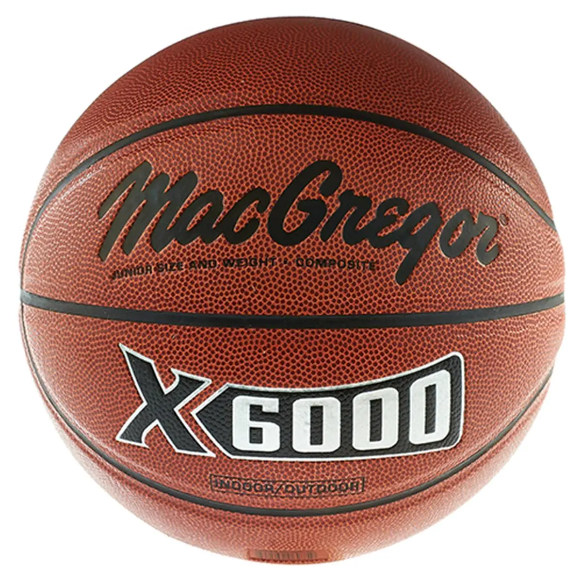 212 MAIN MacGregor X6000 Junior Basketball, for Indoor-Outdoor Use, Leather, Junior Fit