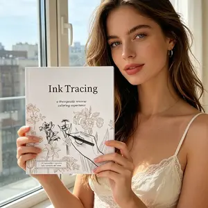 Ink Tracing: Therapeutic Reverse Coloring Book for Adults, 10 Traceable Floral Art Prints, Mindful Relaxation & Anxiety Relief Activity Book, Ink Drawing & Tracing Pages to Unwind, Tracing Coloring Books