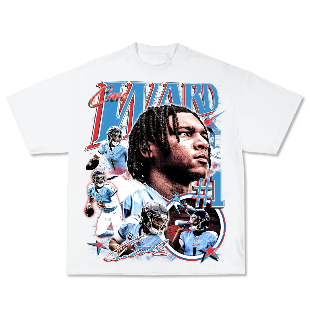 Cam Ward Graphic Tee, Y2K Rap Streetwear T-Shirt, Unisex Crew Neck, Vintage Hip-Hop Graphic, Sports Style, Casual Cotton Fit