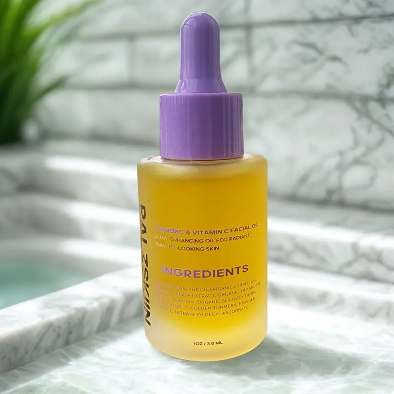 PALZSKIIN Turmeric + Vitamin C Glowing Facial Oil with Squalane Oil - Moisturizing & Nourishing Hydrating for All Skin - Gentle Radiant Non-Comedogenic Hydrate face oil