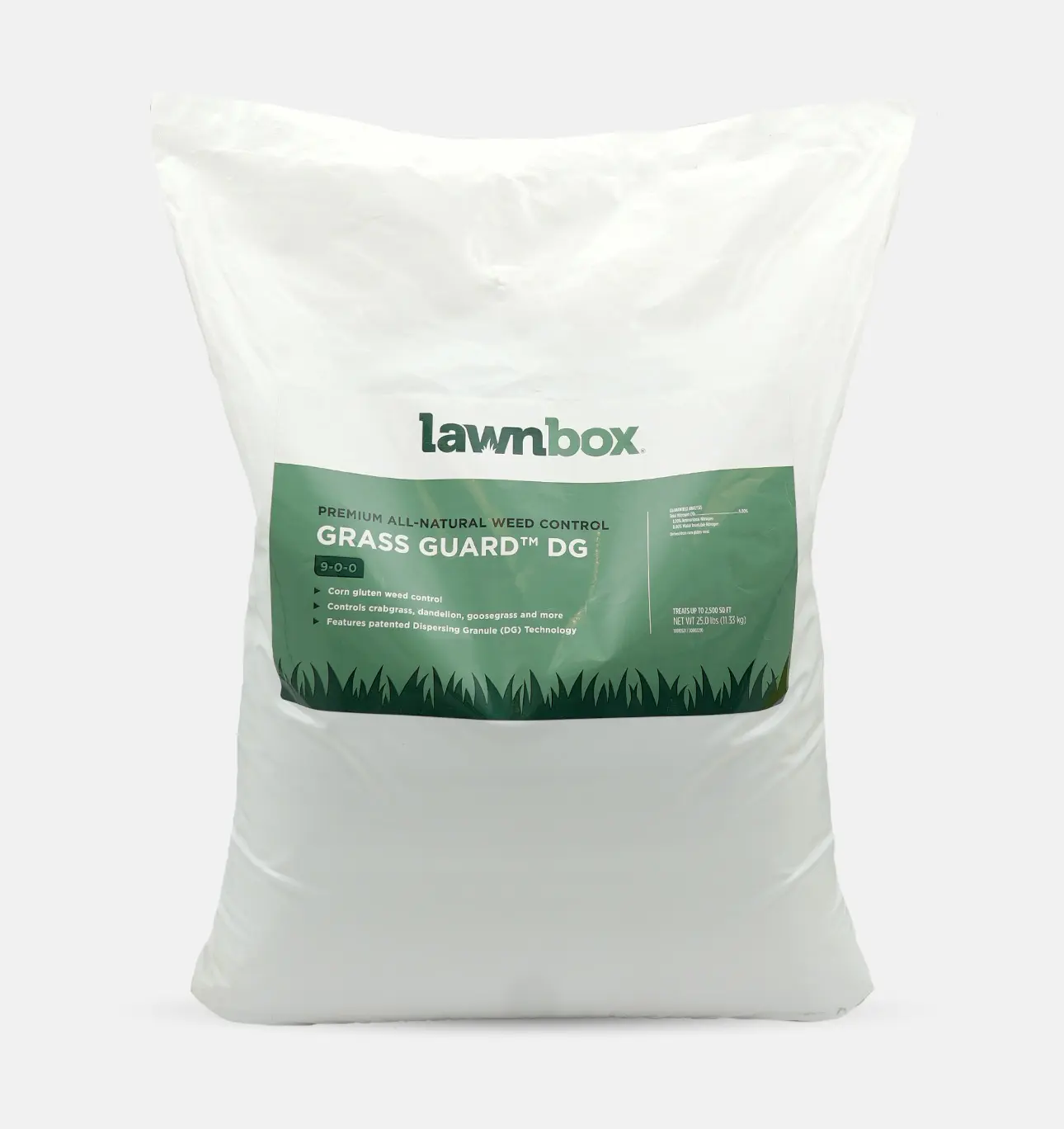 The Andersons Lawnbox Grass Guard DG 9-0-0 Premium All-Natural Corn Gluten Weed Control & Fertilizer with Dispersing Granule Technology