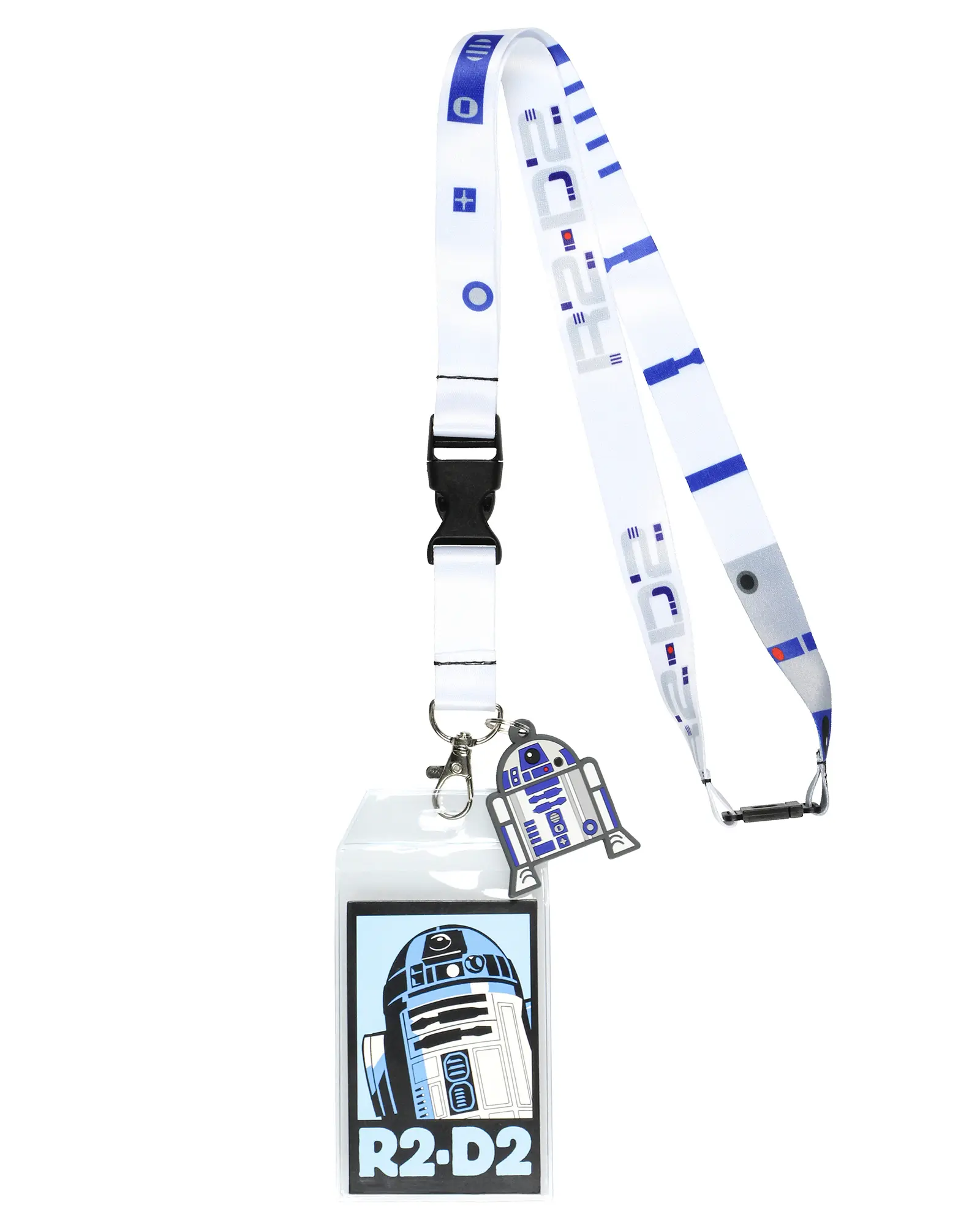 Star Wars R2-D2 Robot Droid Lanyard for ID Badge, Name Tag Lanyards with 2.5" Rubber Charm ID Badge Holder